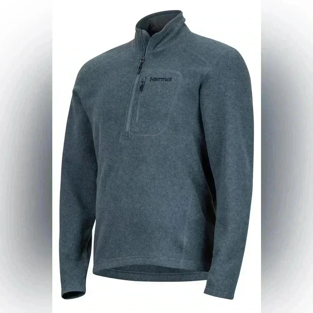 [L]Marmot Drop Line 1/2 Zip Lightweight Gray sweatshirt - Picture 2 of 7